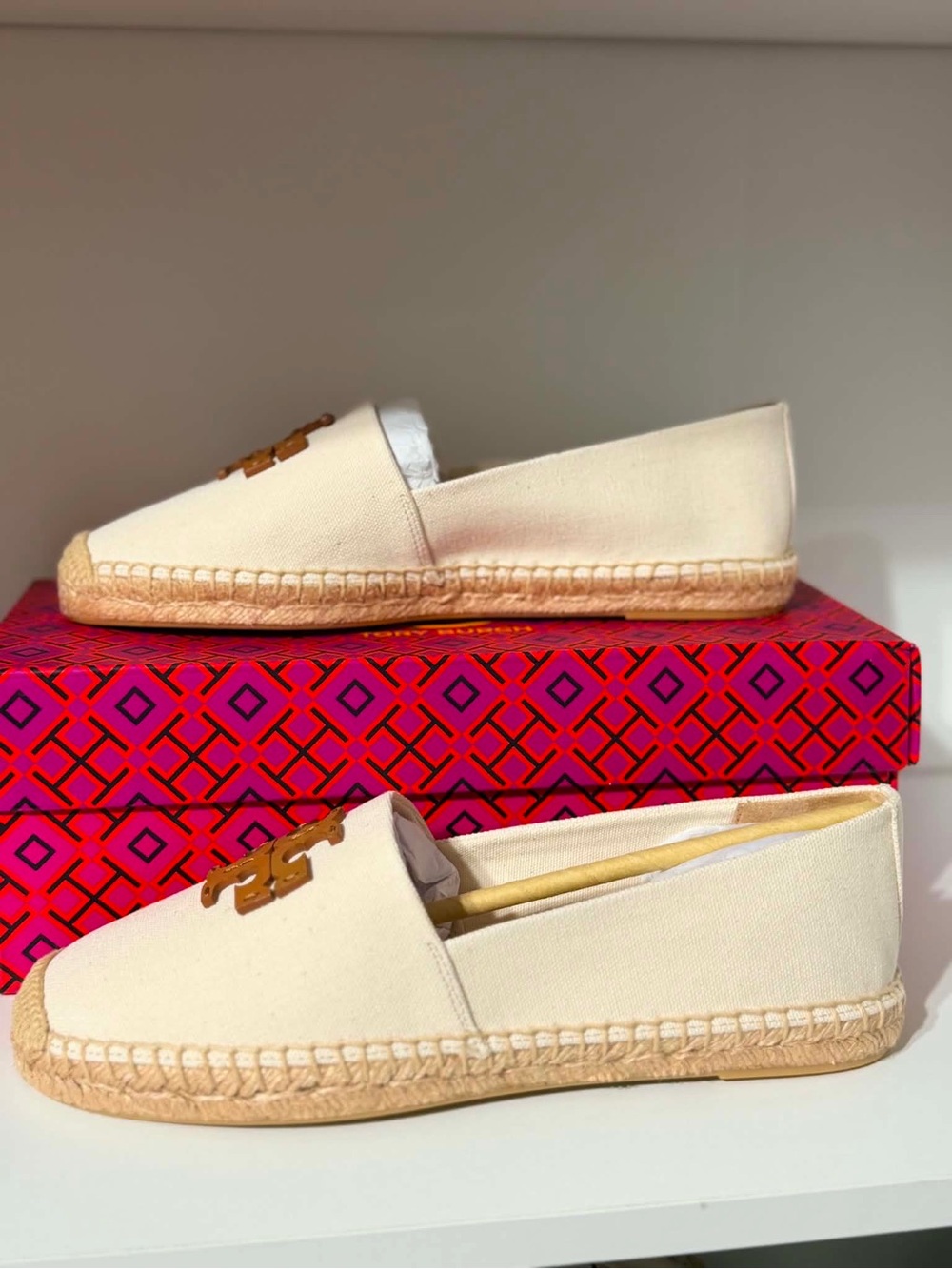 Tory Burch Cream Canvas Espadrille